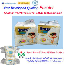 Cinta mágica transpirable de alta calidad del mercado de Ghana, cinta de velcro, como una tela, pañal de película trasera, pañales desechables baratos para bebés